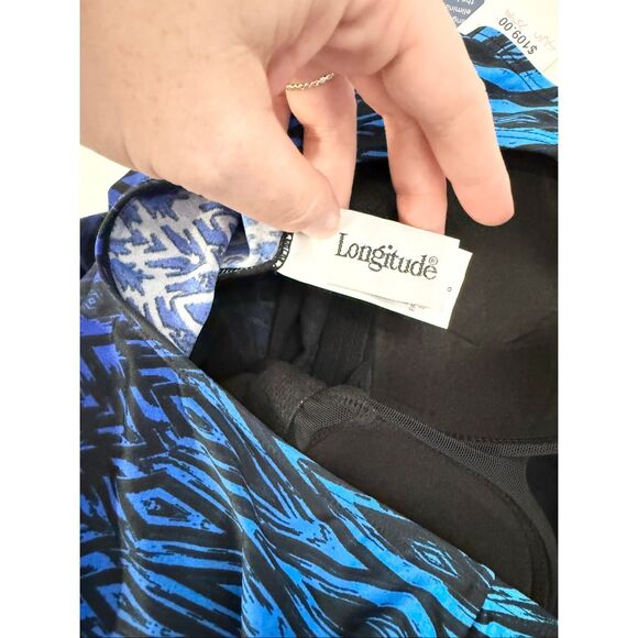 Longitude Womens Blue Tahoe Ombre Scoop Back Tummy Control Swimsuit Size 8 NWT - Picture 5 of 7